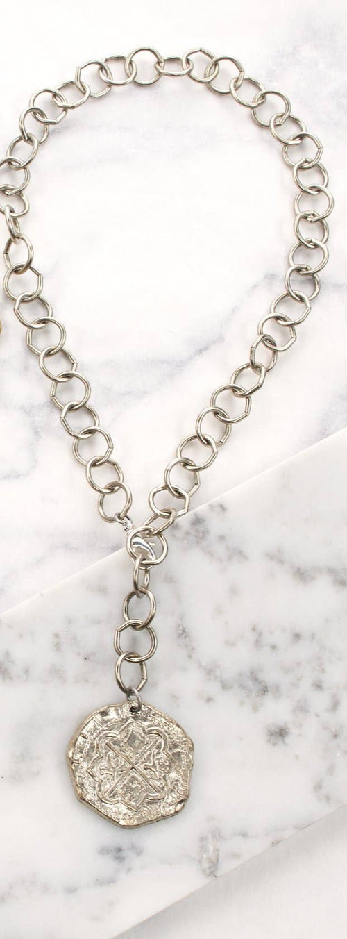 Steinem Coin Necklace in Silver or Gold